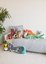 organic cotton animals cushions collection for kids, made in Spain
