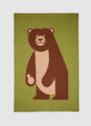 Large eco-friendly brown and green bear blanket for kids