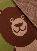 detail of large eco-friendly brown bear blanket