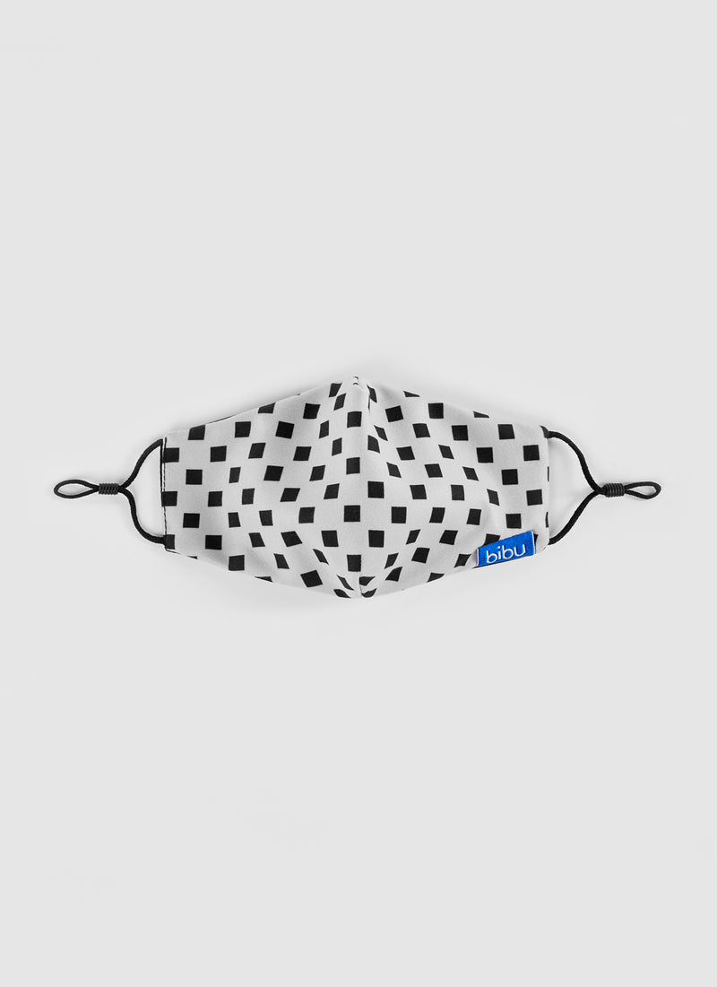 checker black and gray face mask
