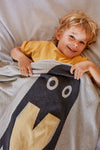 Penguin organic cotton blanket for kids made in Spain