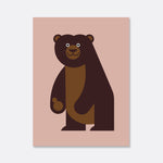 brown bear illustration kids print