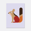 squirrel illustration print for the kids room