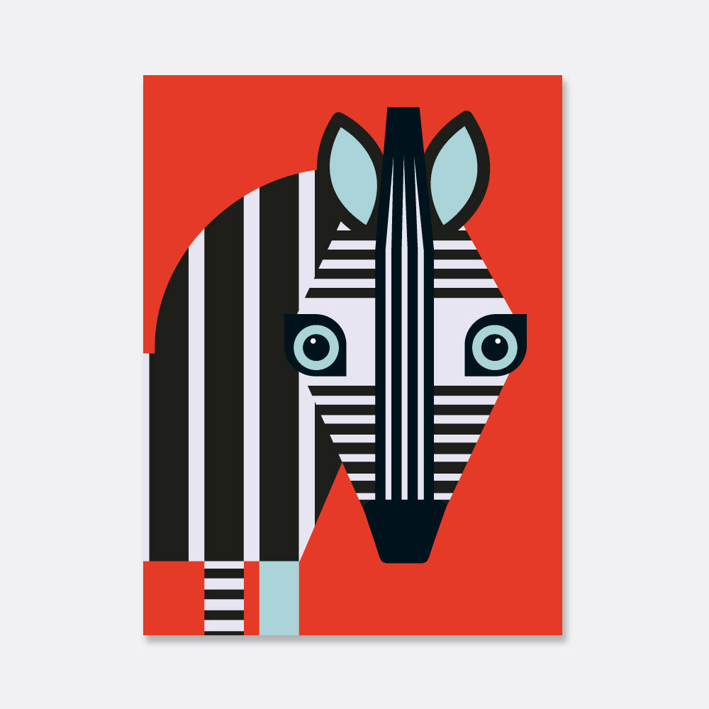 zebra illustration print for the kids room